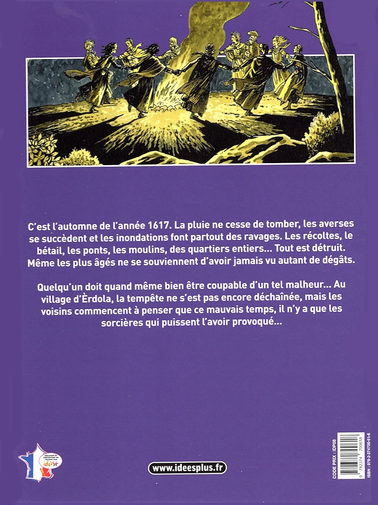 Verso de l'album Sorcières 1617, l'année du déluge !