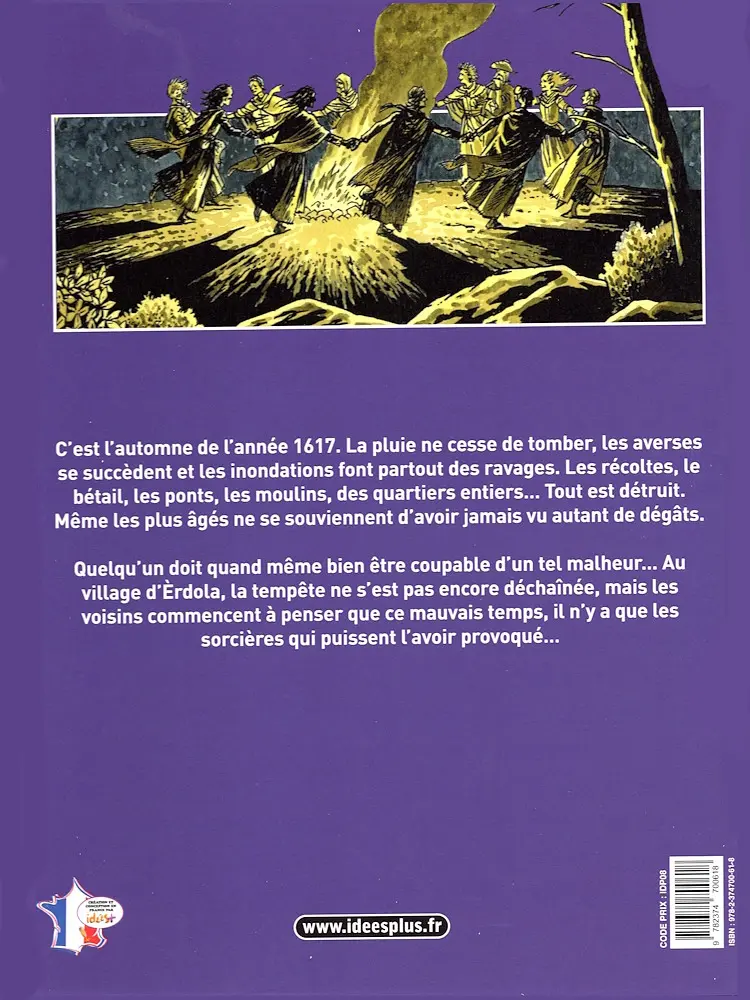 Verso de l'album Sorcières 1617, l'année du déluge !