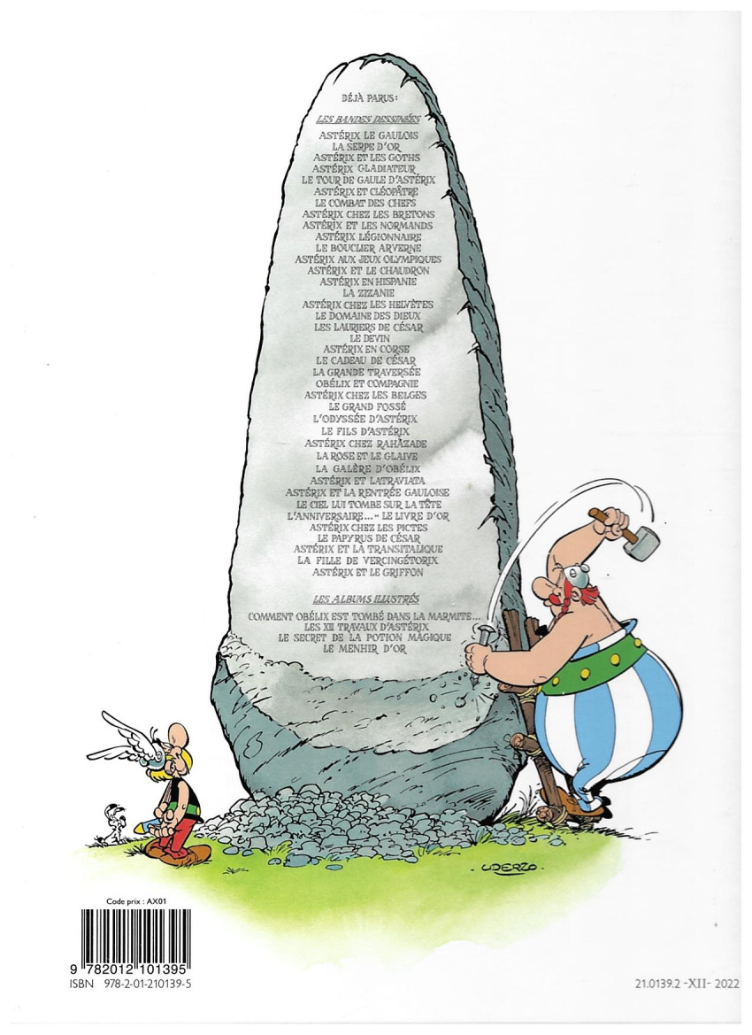 Verso de l'album Astérix Tome 7 Le combat des chefs