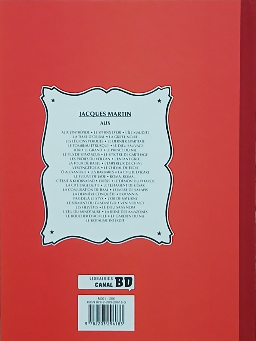 Verso de l'album Alix Tome 44 Le Royaume interdit