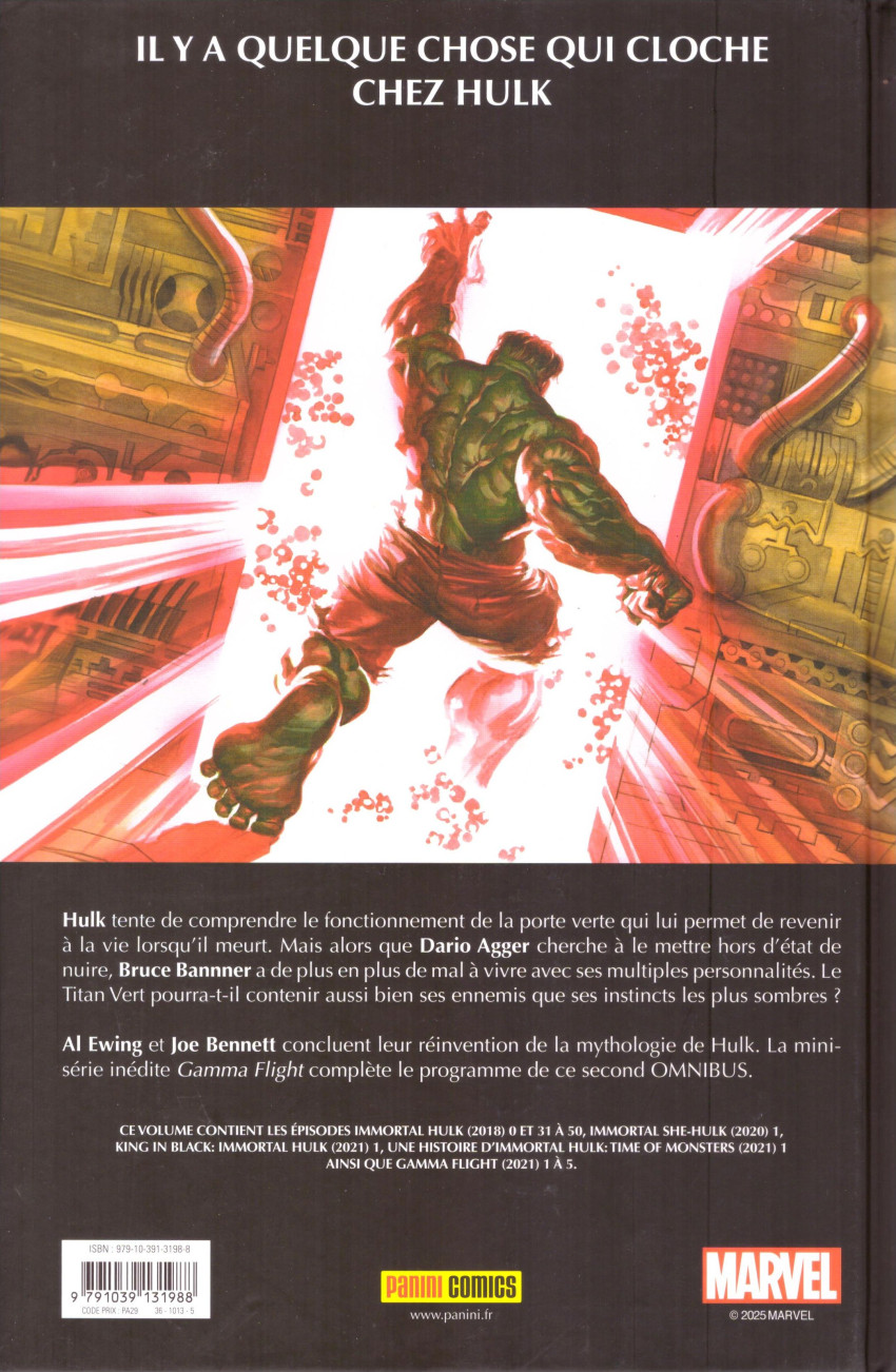 Verso de l'album Immortal Hulk Volume 2