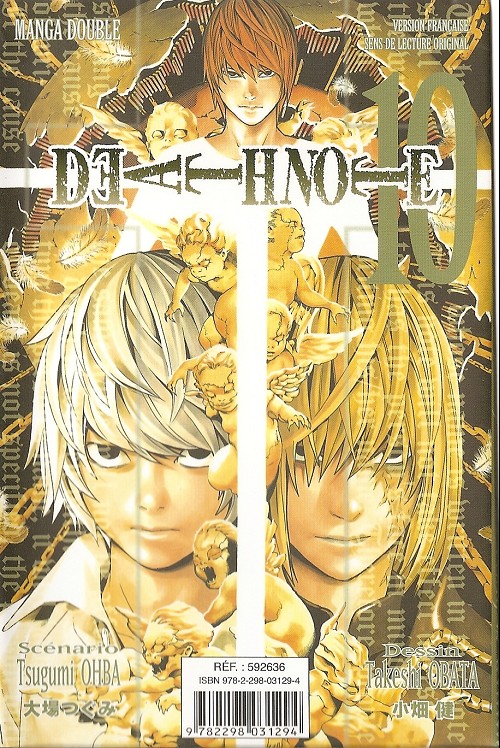 Verso de l'album Death note Albums doubles France Loisirs 5 Tomes 9 et 10