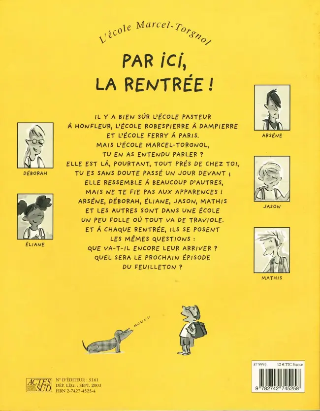 Verso de l'album L'École Marcel-Torgnol Tome 1 Par ici, la rentrée !