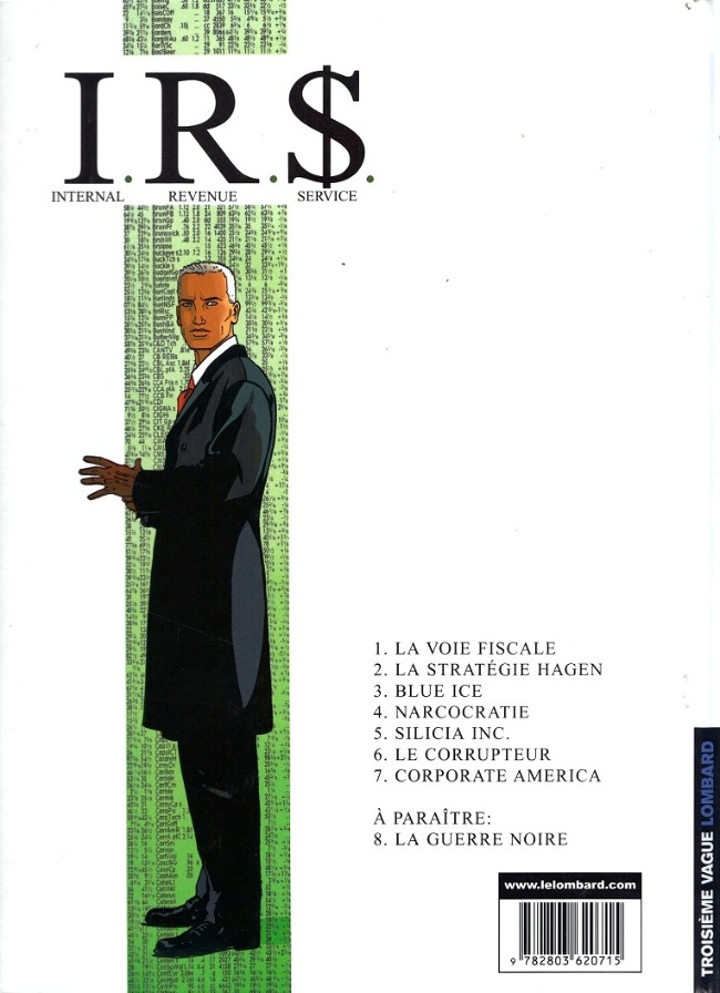 Verso de l'album I.R.$. Tome 7 Corporate America