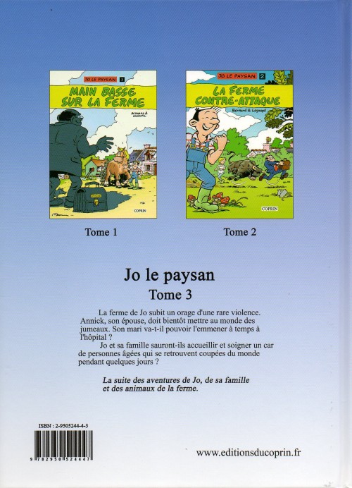 Verso de l'album Jo le paysan Tome 3 L'accueil à la ferme