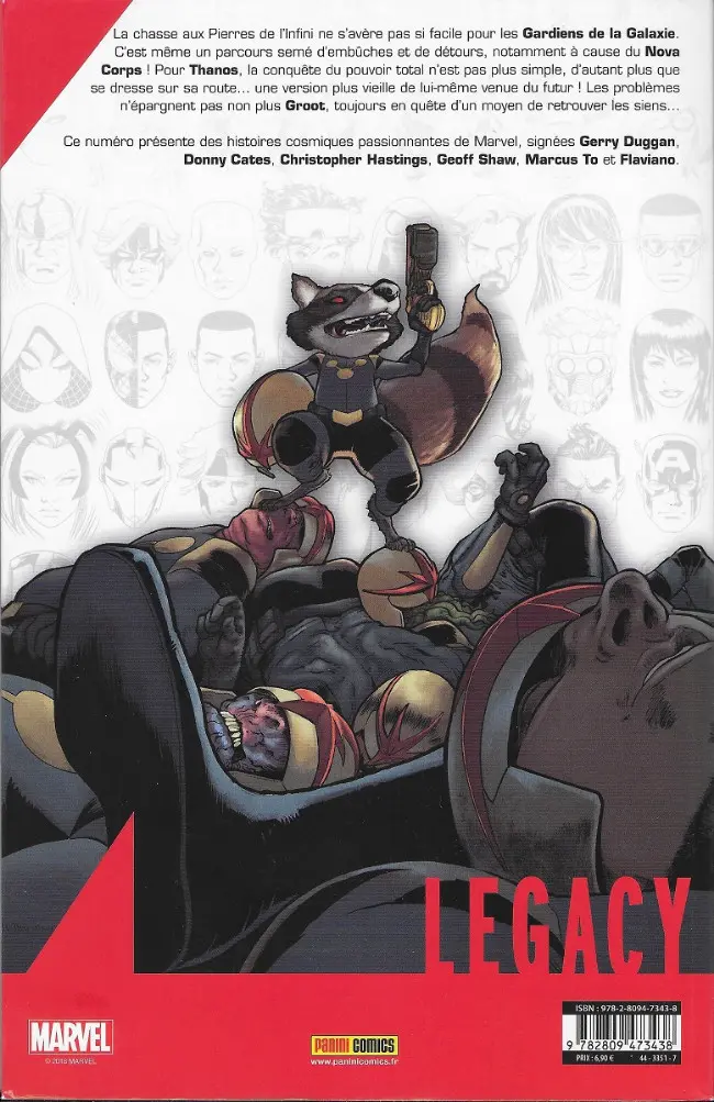 Verso de l'album Marvel Legacy - Marvel Epics Tome 2 La quête de l'infini