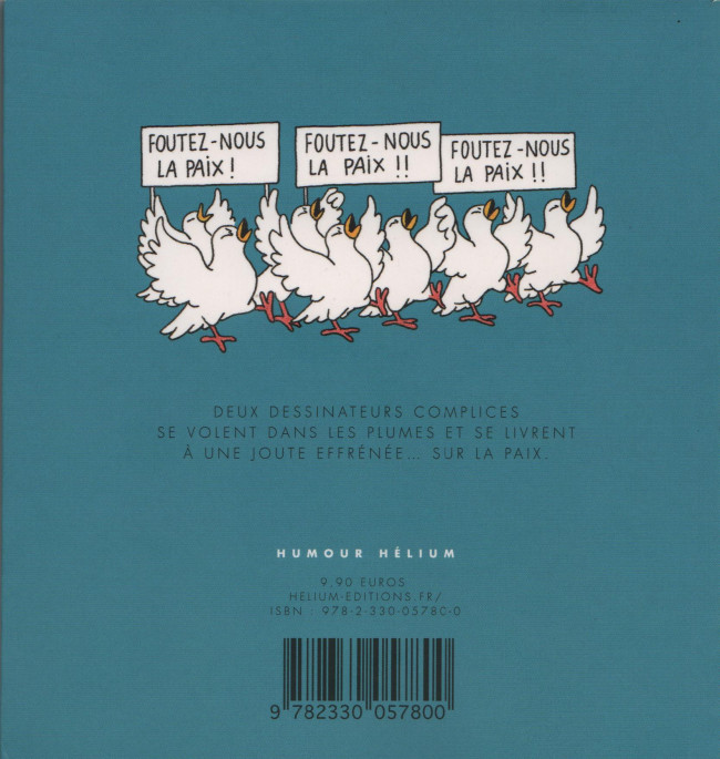 Verso de l'album La paix, les colombes !