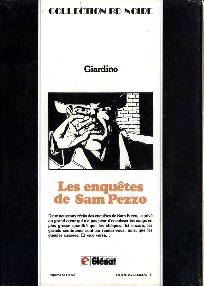 Verso de l'album Les enquêtes de Sam Pezzo Tome 3
