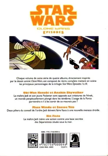 Verso de l'album Star Wars - Clone Wars Episodes Tome 1 Heavy Metal Jedi