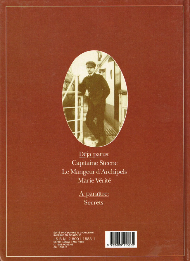 Verso de l'album Théodore Poussin Tome 3 Marie Vérité