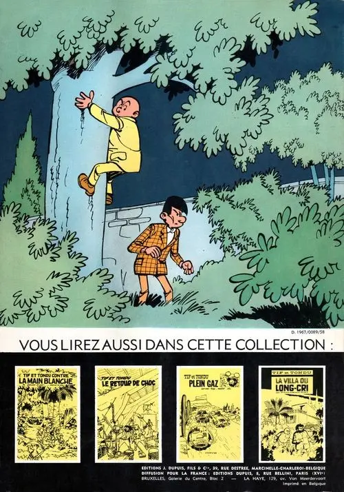 Verso de l'album Tif et Tondu Tome 10 Les flèches de nulle part