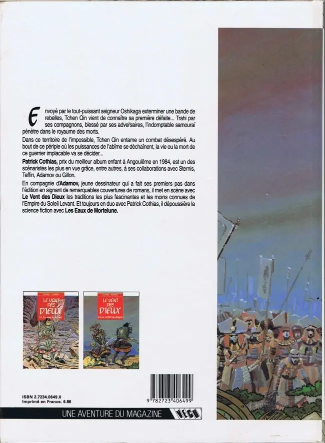Verso de l'album Le Vent des Dieux Tome 2 Le ventre du dragon