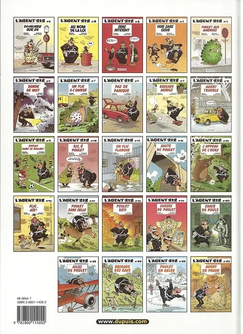 Verso de l'album L'Agent 212 Tome 4 Voie sans issue