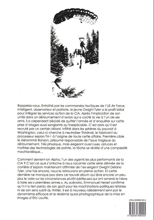 Verso de l'album Alpha Premières Armes Tome 2 Solo