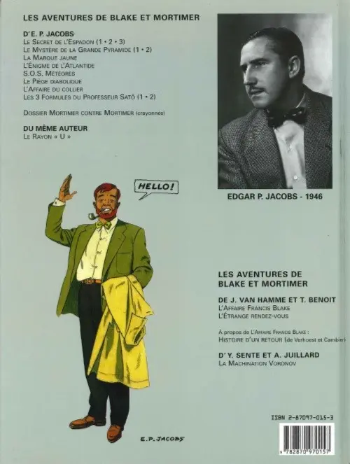 Verso de l'album Blake et Mortimer Tome 8 S.O.S. météores