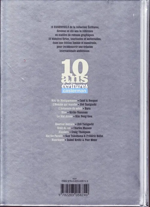 Verso de l'album Blue