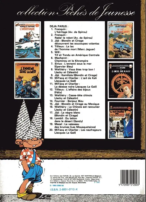 Verso de l'album Jacques Le Gall Tome 1 L'œil de kali