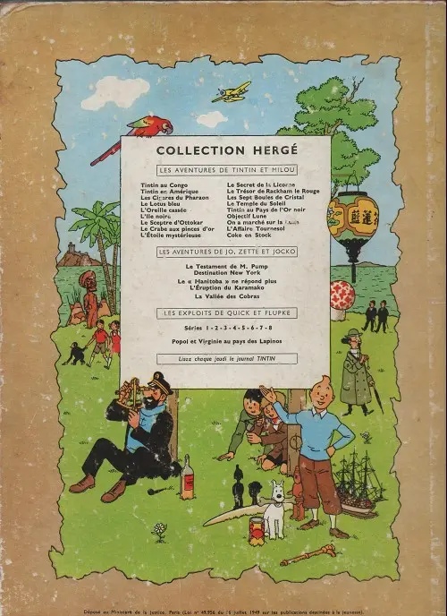Verso de l'album Les Aventures de Jo, Zette et Jocko Tome 4 Le Rayon du Mystère 2e épisode, L'éruption du Karamako