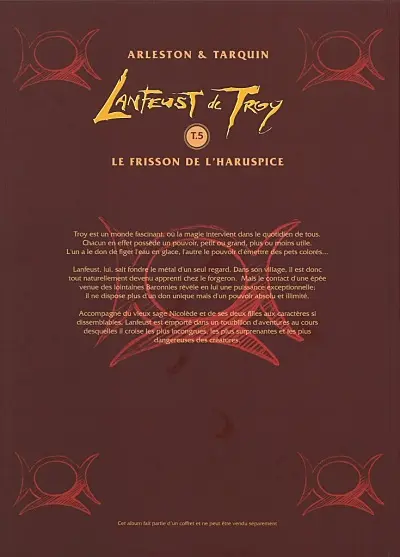 Verso de l'album Lanfeust de Troy Tome 5 Le frisson de l'Haruspice