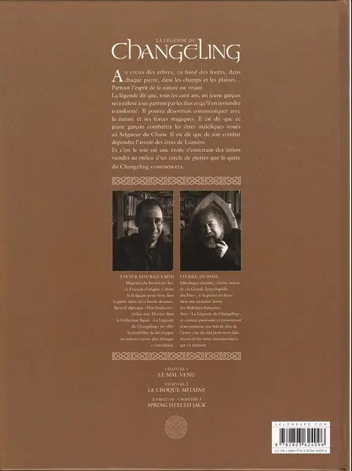 Verso de l'album La Légende du Changeling Tome 1 Le mal-venu