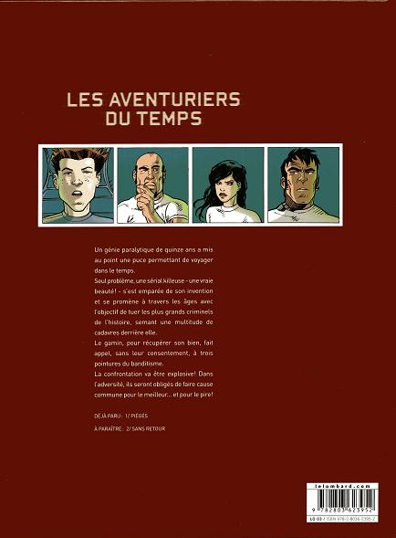 Verso de l'album Les Aventuriers du temps Tome 1 Piégés