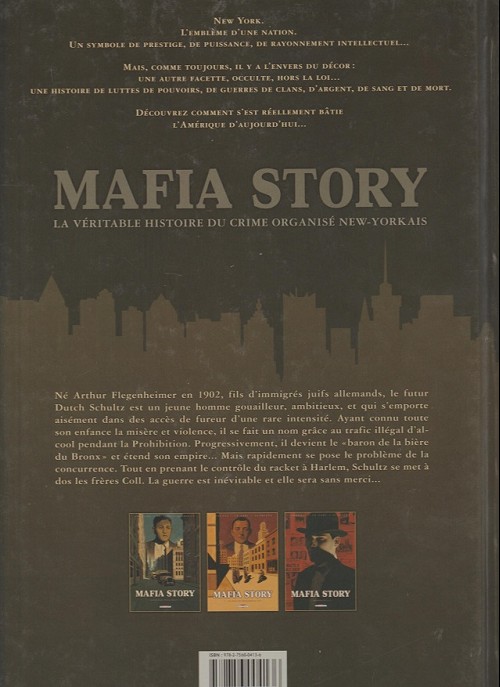 Verso de l'album Mafia story Tome 1 La Folie du Hollandais {1/2}