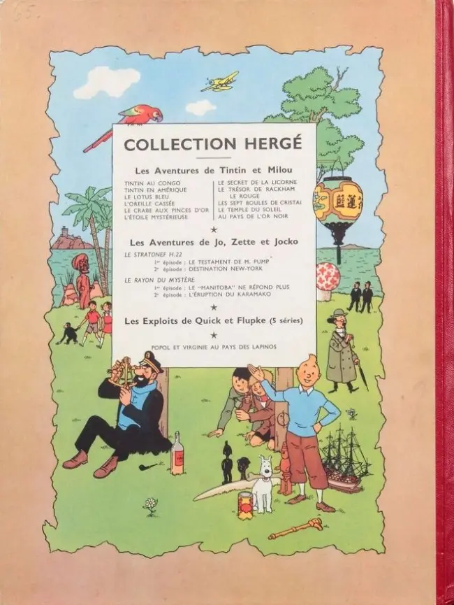 Verso de l'album Tintin Tome 3 Tintin en Amérique