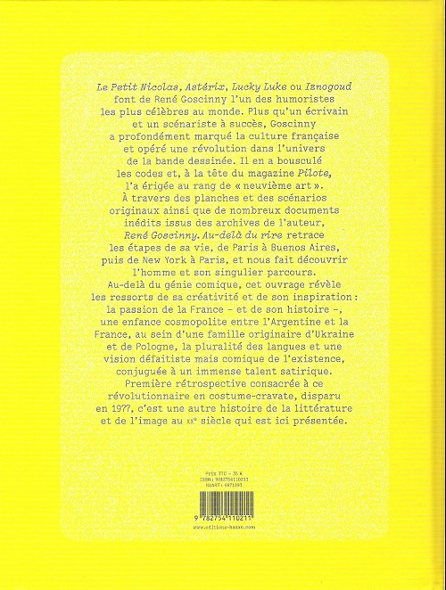 Verso de l'album René Goscinny - Au-delà du rire