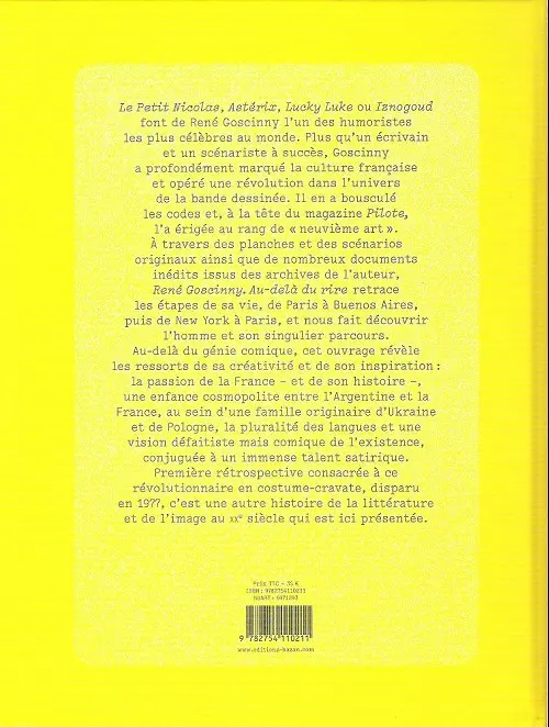 Verso de l'album René Goscinny - Au-delà du rire