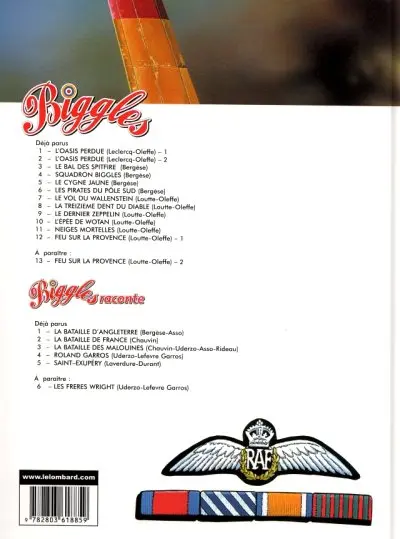 Verso de l'album Biggles Tome 19 Feu sur la Provence 1