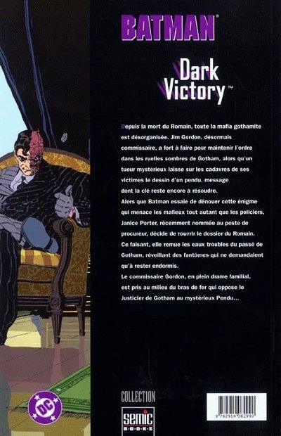 Verso de l'album Batman : Dark Victory Tome 2 Dark Victory 2