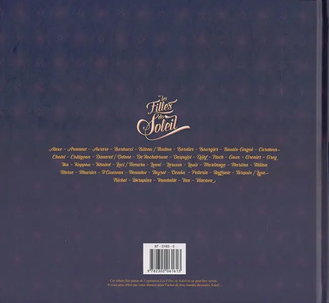 Verso de l'album Les Filles de Soleil N° 22
