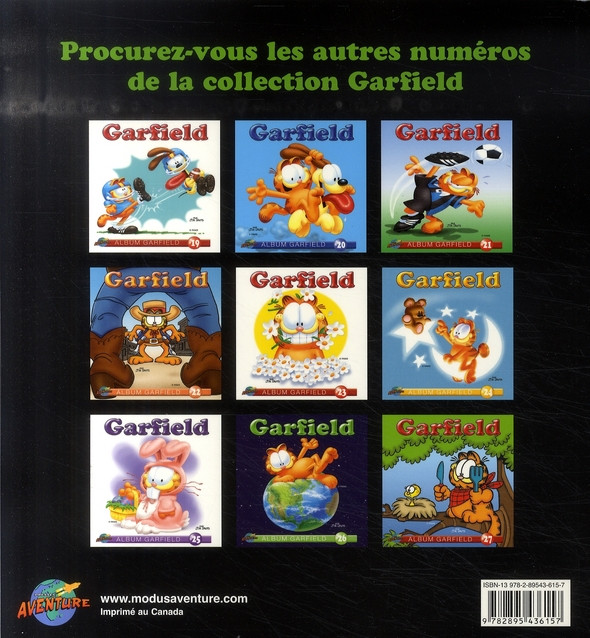 Verso de l'album Garfield #28