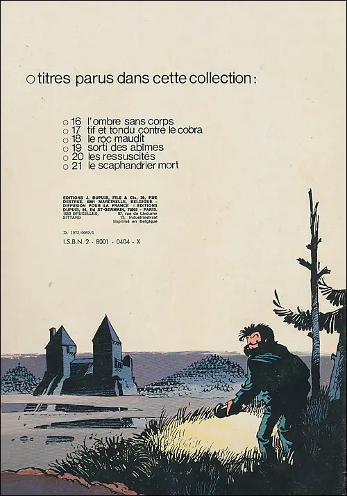 Verso de l'album Tif et Tondu Tome 22 Un plan démoniaque
