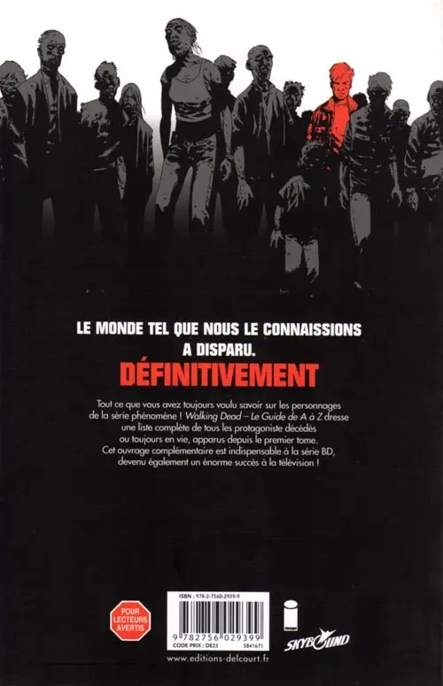 Verso de l'album Walking Dead Le guide de A à Z