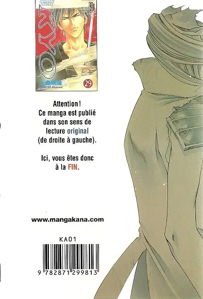 Verso de l'album Samurai Deeper Kyo 29