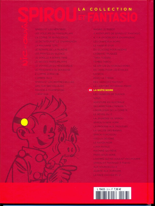 Verso de l'album Spirou et Fantasio La collection Tome 33 La boîte noire