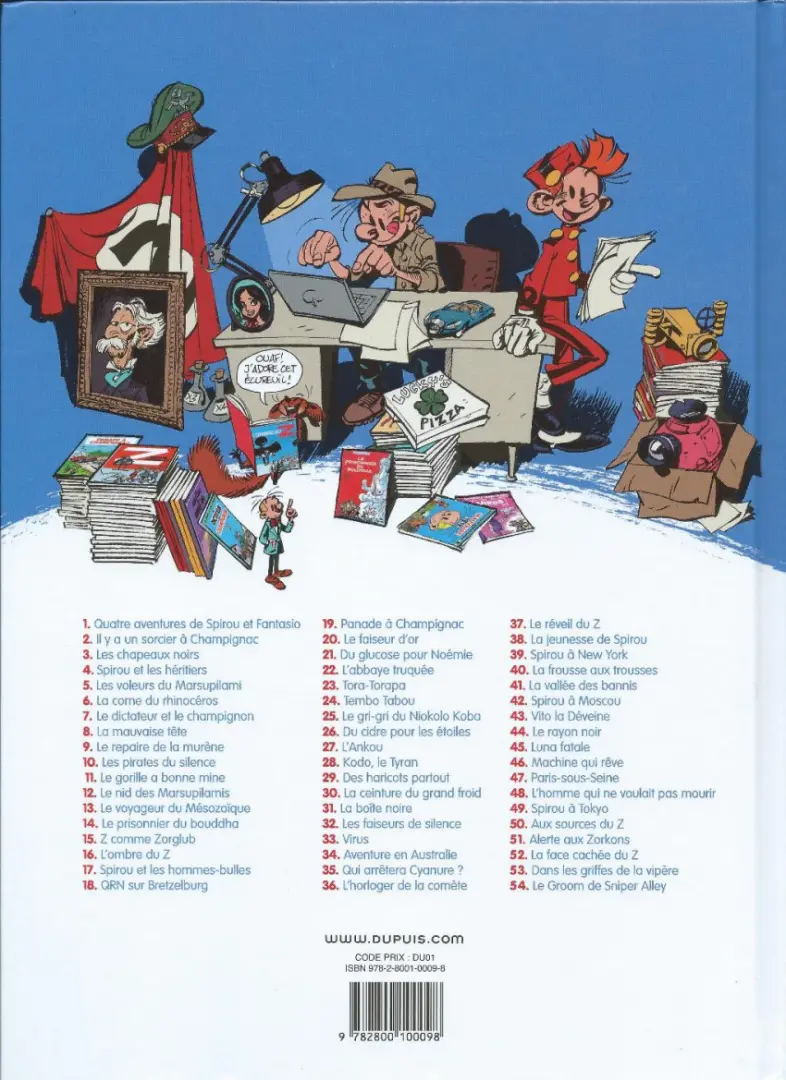 Verso de l'album Spirou et Fantasio Tome 7 Le dictateur et le champignon