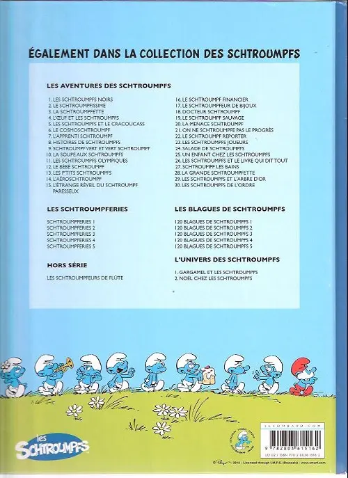 Verso de l'album Les Schtroumpfs Tome 20 La menace schtroumpf