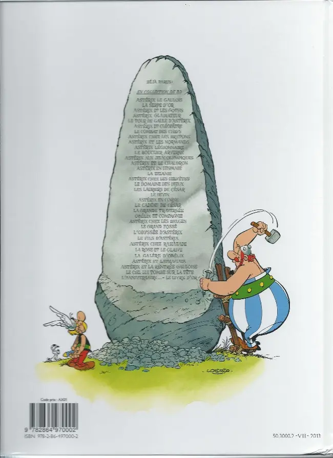 Verso de l'album Astérix Tome 25 Le Grand Fossé