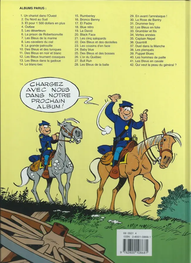 Verso de l'album Les Tuniques Bleues Tome 11 Des bleus en noir et blanc
