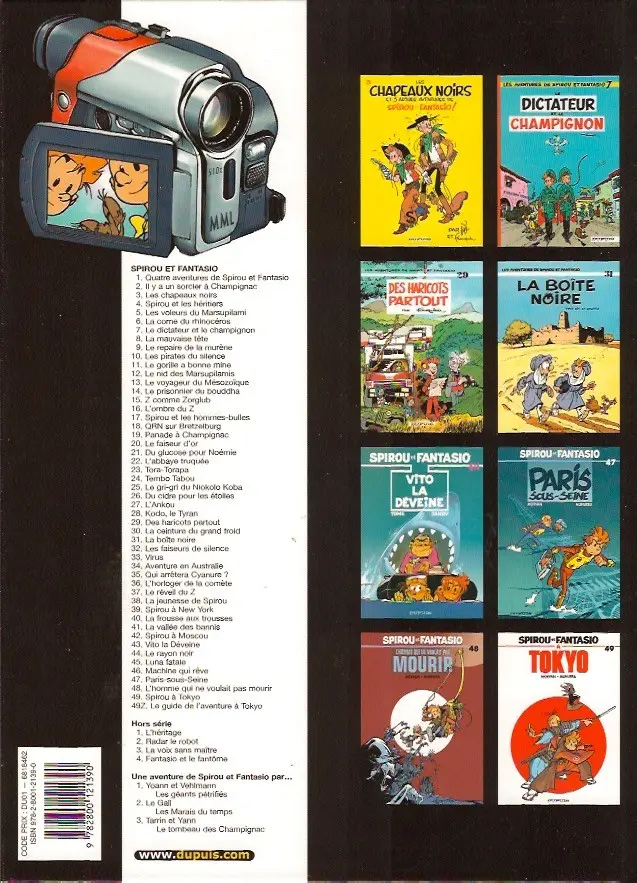 Verso de l'album Spirou et Fantasio Tome 45 Luna fatale