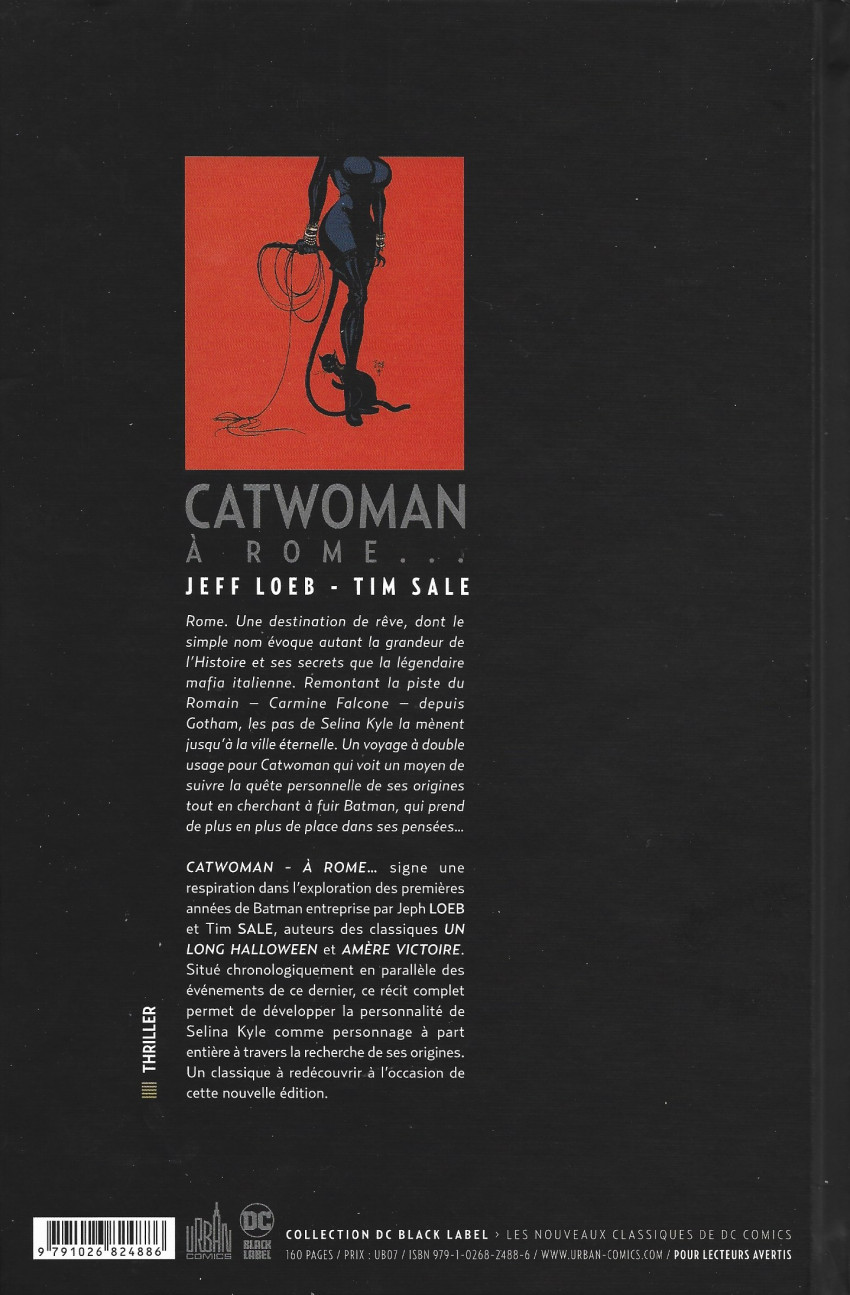 Verso de l'album Catwoman à Rome