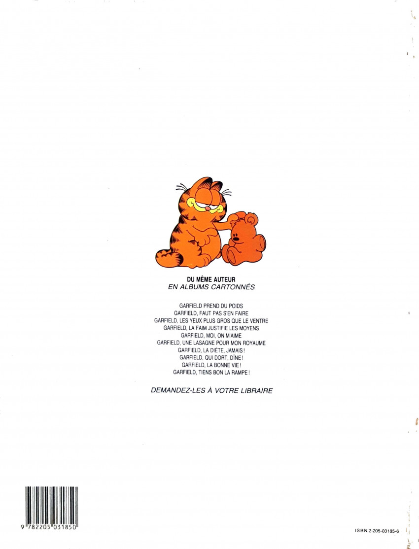 Verso de l'album Garfield Tome 8 Qui dort, dîne !