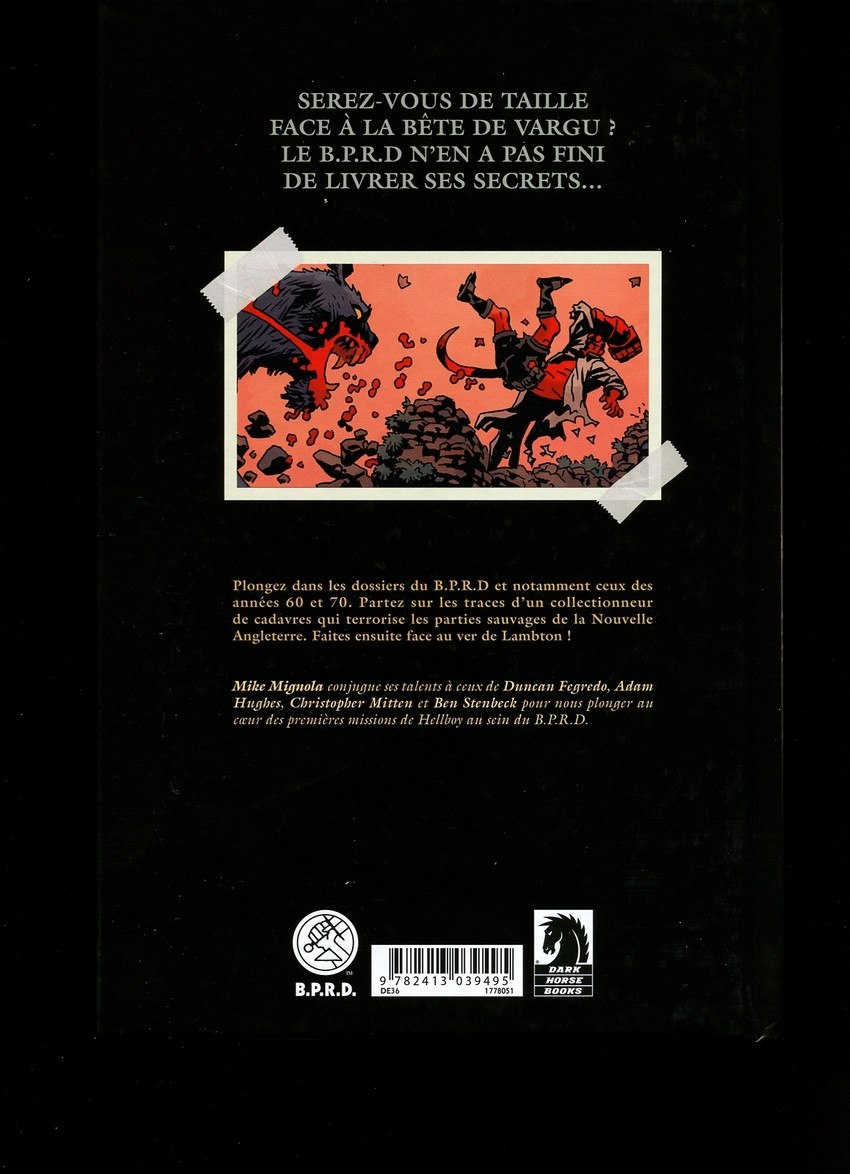 Verso de l'album Hellboy & B.P.R.D. Tome 6 La bête de Vargu