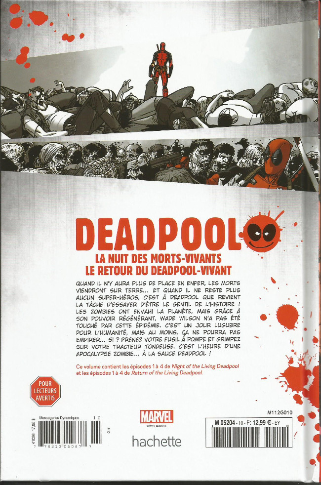 Verso de l'album Deadpool - La collection qui tue Tome 10 La nuit des morts-vivants / Le retour du Deadpool-vivant