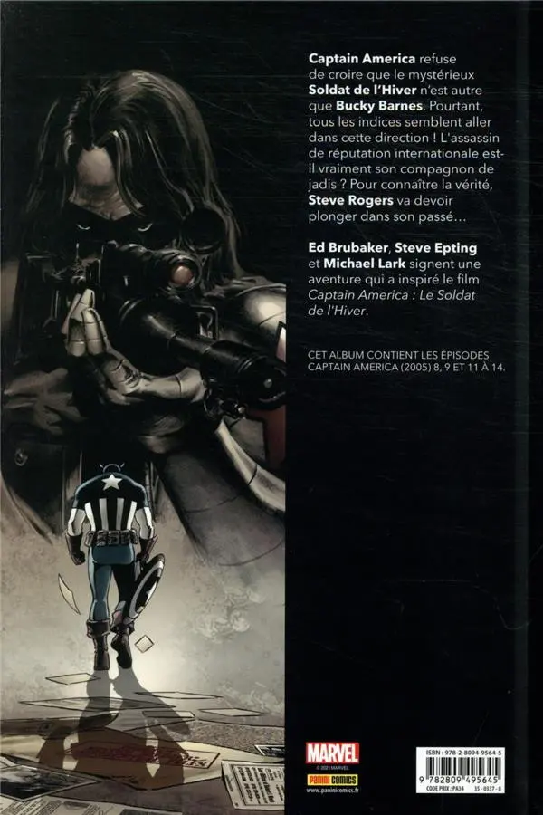 Verso de l'album Captain America Tome 2 Le soldat de l'hiver