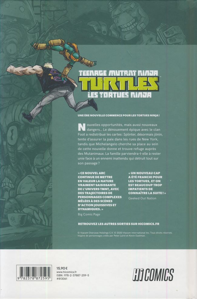 Verso de l'album Teenage Mutant Ninja Turtles - Les Tortues Ninja Tome 10 De l'ordre et du chaos