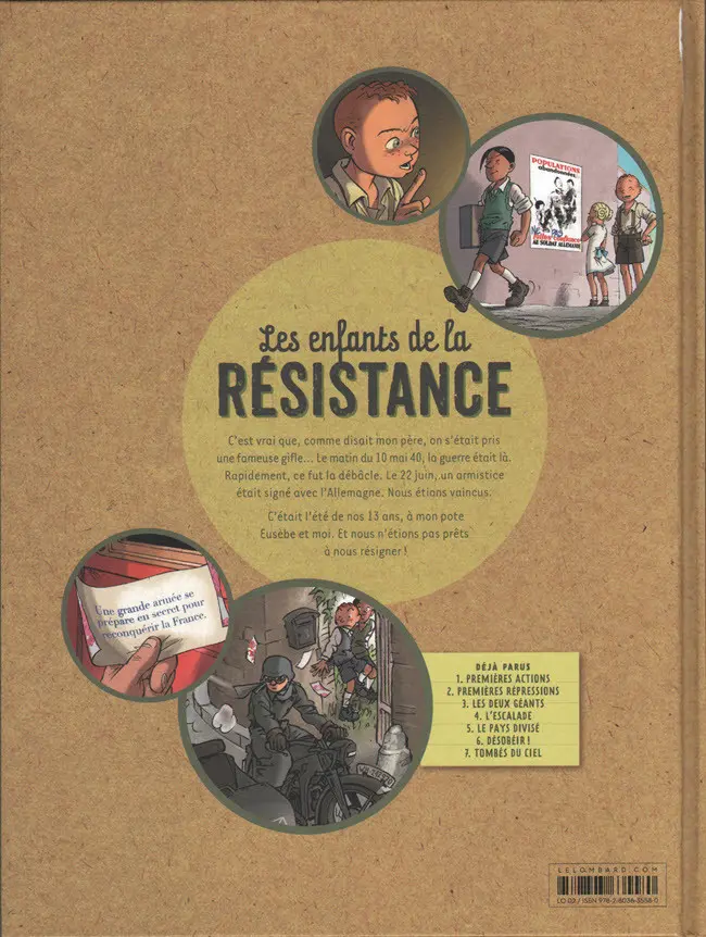 Verso de l'album Les Enfants de la Résistance Tome 1 Premières actions