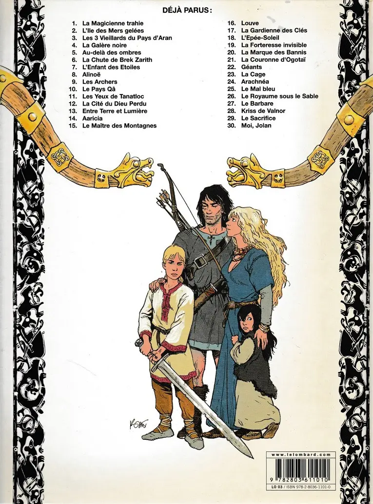 Verso de l'album Thorgal Tome 20 La marque des bannis